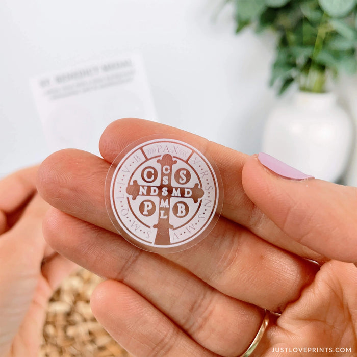 Mini Sticker Sheet | St. Benedict Medal | Clear