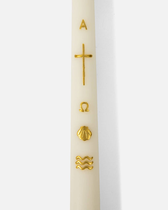 Alpha & Omega Baptism Candle | Gold
