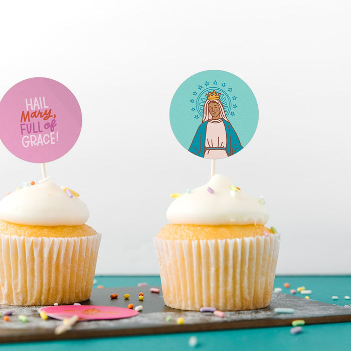 Mary Cupcake Toppers