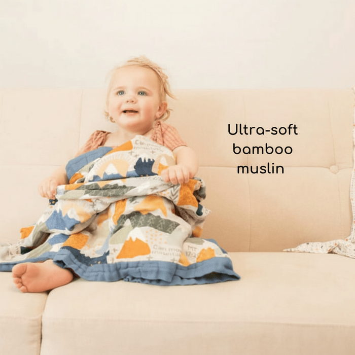 Luxury Double-Sided Muslin Blanket | Faith Moves Mountains