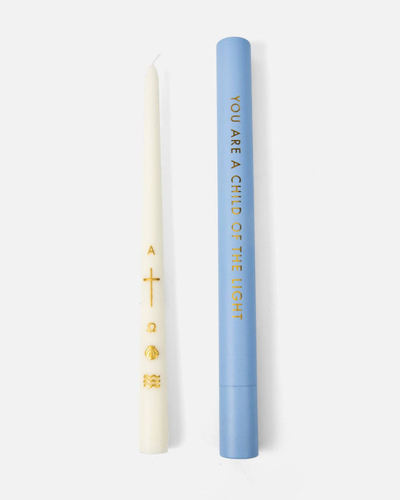 Alpha & Omega Baptism Candle | Gold