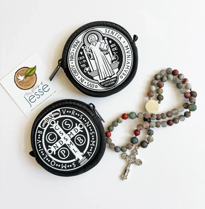 St. Benedict Medal Neoprene Rosary Pouch