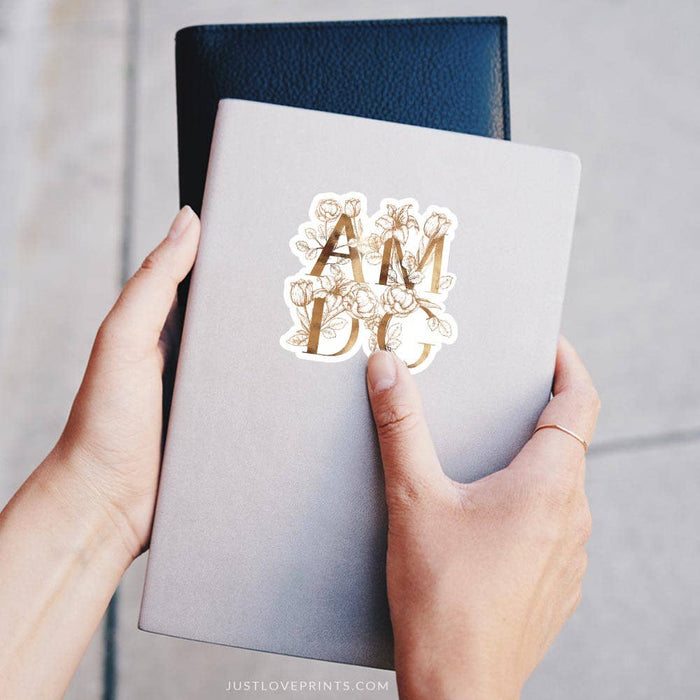 AMDG Floral Sticker