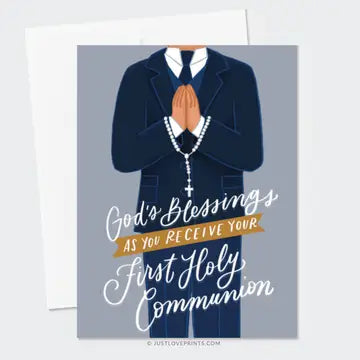 Boy First Holy Communion Card