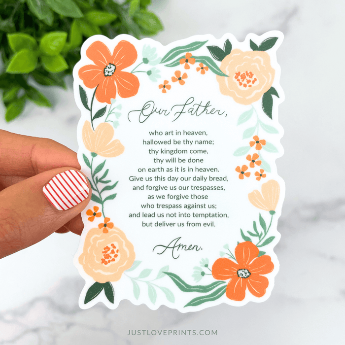 Our Father Prayer Sticker