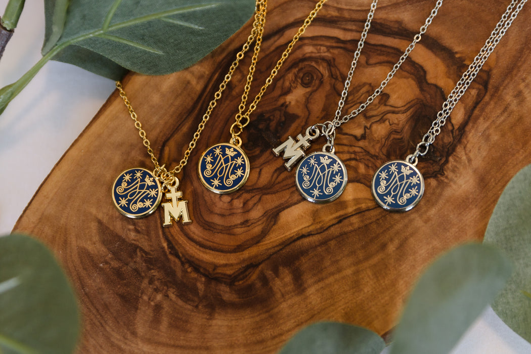 Stella Maris Auspice Pendant Bracelet with Marian Cross - Silver