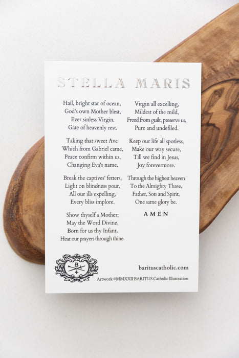 Stella Maris Silver Holy Card | Foiled