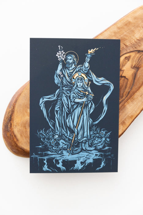 St Joseph Terror of Demons Holy Card | Gold Foil