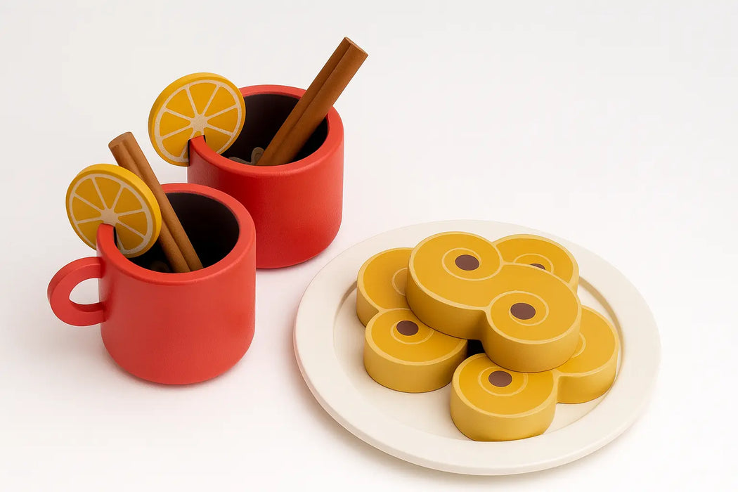 Wooden Playset | Mini Catholic Kitchen | St. Lucia Buns (Lussekatter) & Swedish Glogg
