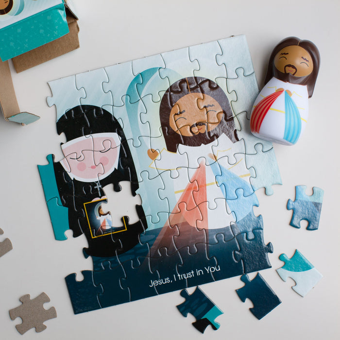 Mini Puzzle | Divine Mercy Jesus & St. Faustina