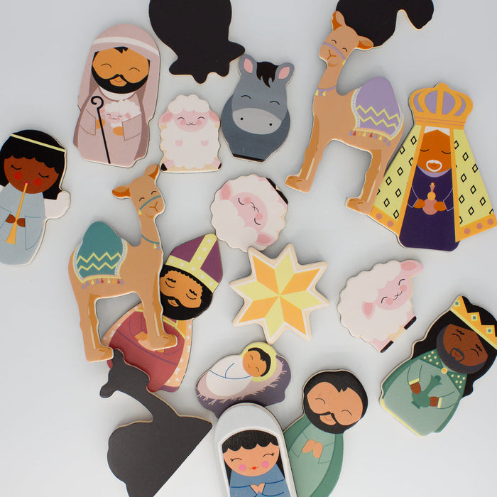 Wooden Magnet Set | Nativity