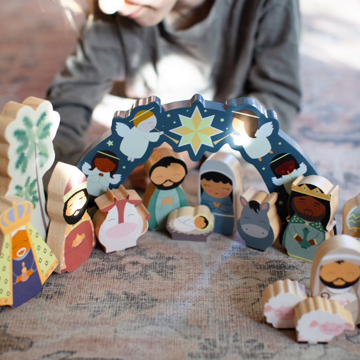 Deluxe Wooden Christmas Nativity Playset