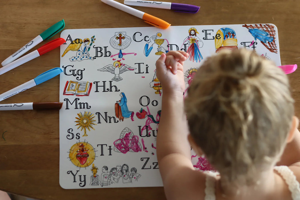 Reusable Colouring Placemat | Catholic ABCs