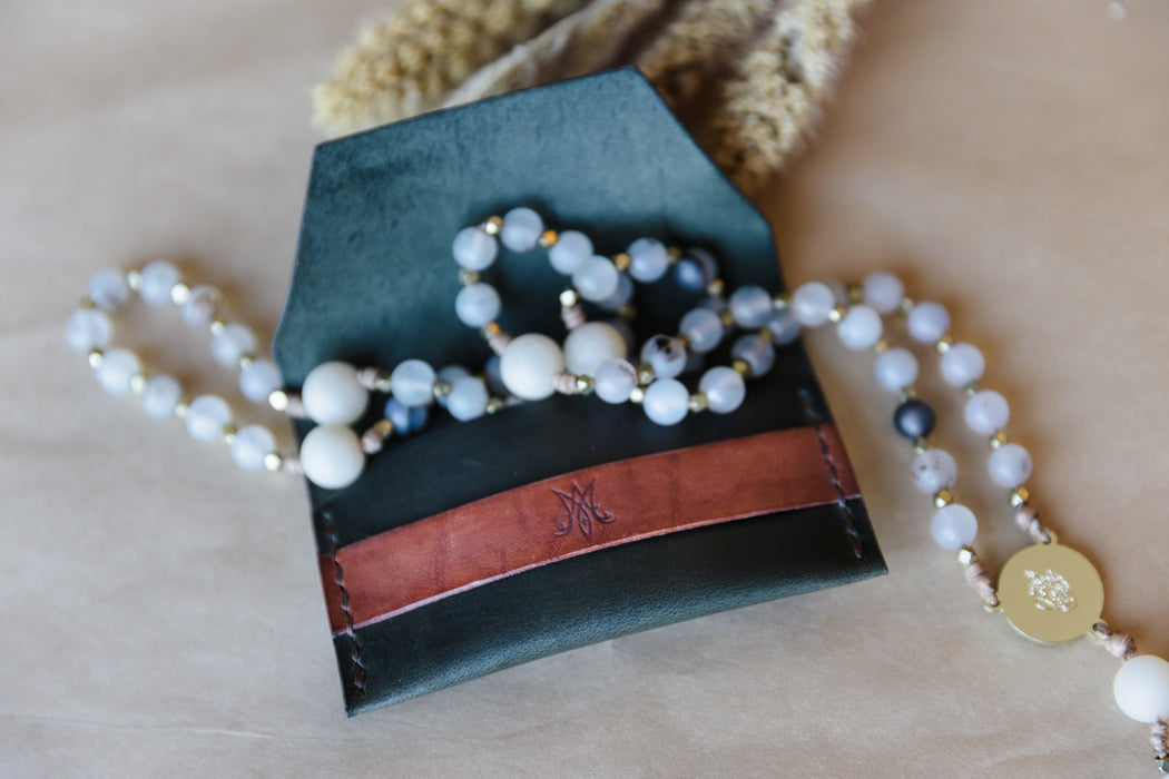 Marian Rosary Pouch - Moss Green