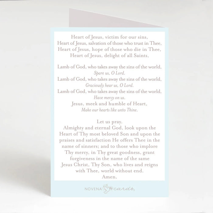 Folded Prayer Card | Litany of the Sacred Heart of Jesus