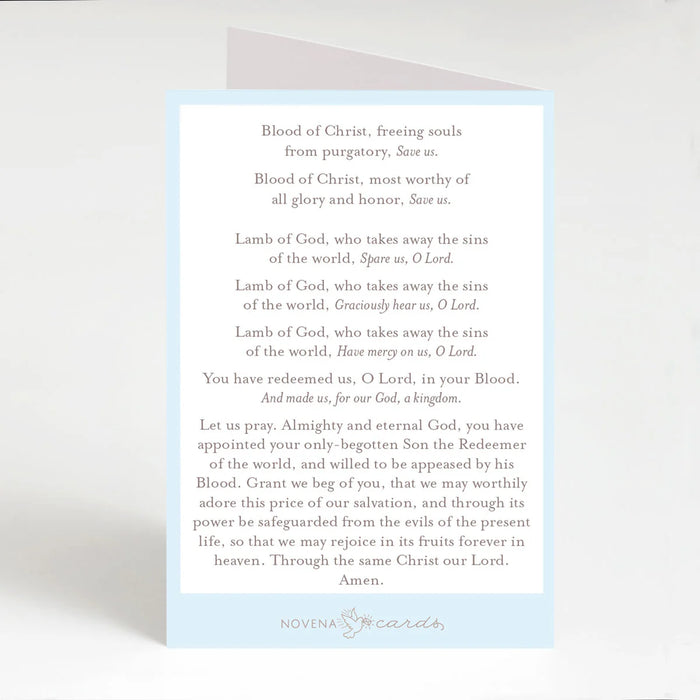 Folded Prayer Card | Litany of the Most Precious Blood