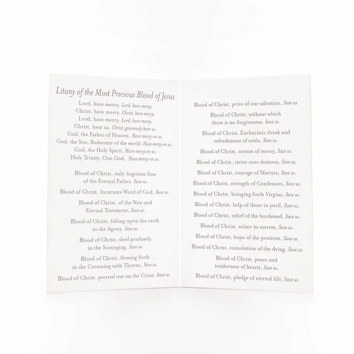 Folded Prayer Card | Litany of the Most Precious Blood