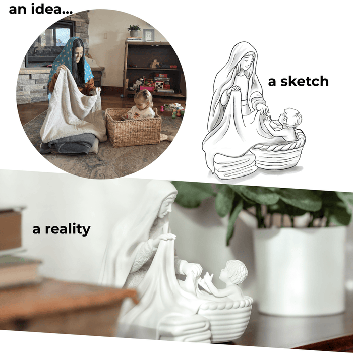 Marian Statue | Laundry with Baby Jesus