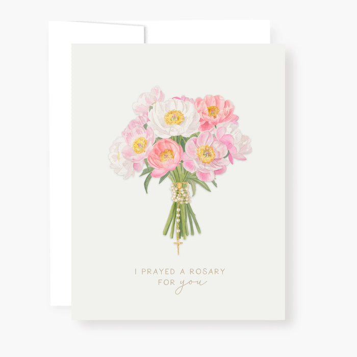 Rosary Card | Mixed Peonies