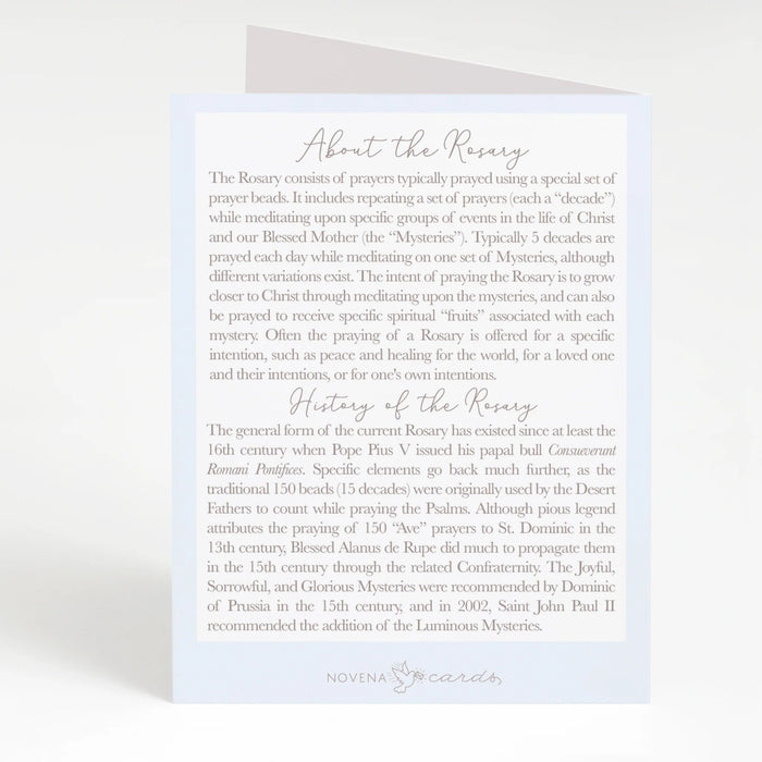 Rosary Card | White Cosmos Bouquet