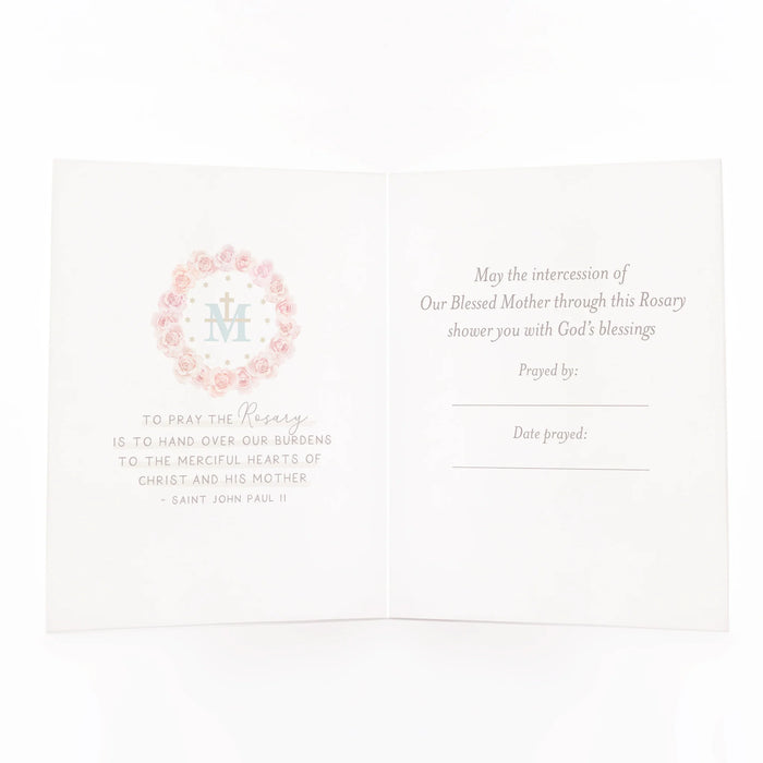 Rosary Card | White Cosmos Bouquet