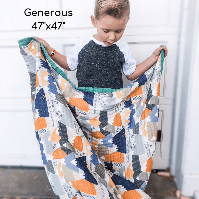 Luxury Double-Sided Muslin Blanket | Faith Moves Mountains