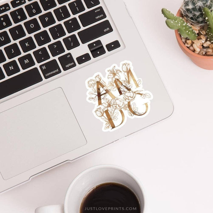 AMDG Floral Sticker