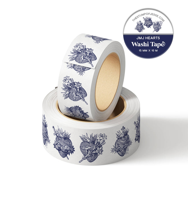 Washi Tape | 3 Sacred Hearts in Navy