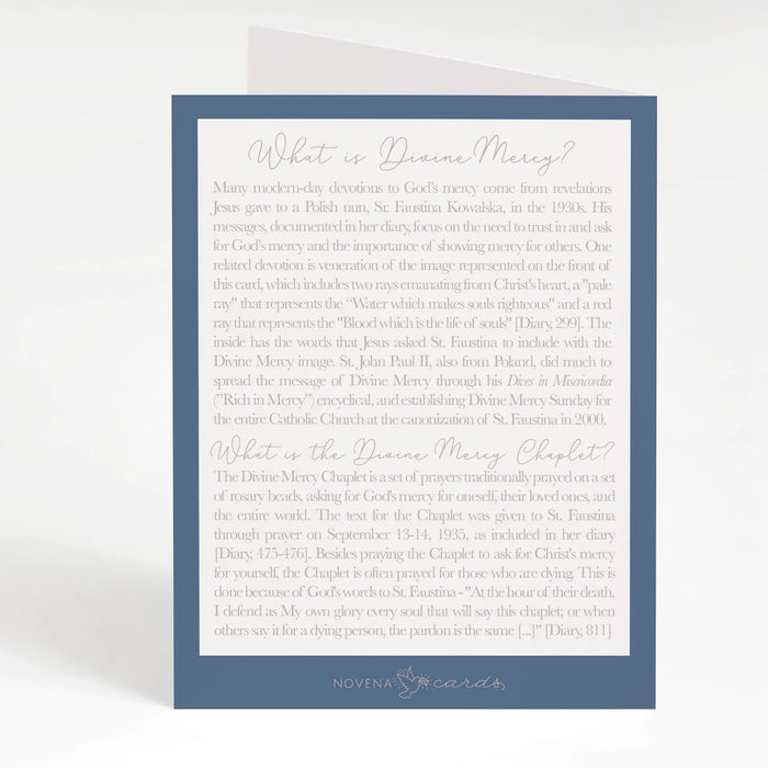 Divine Mercy Chaplet Card | Navy Blue