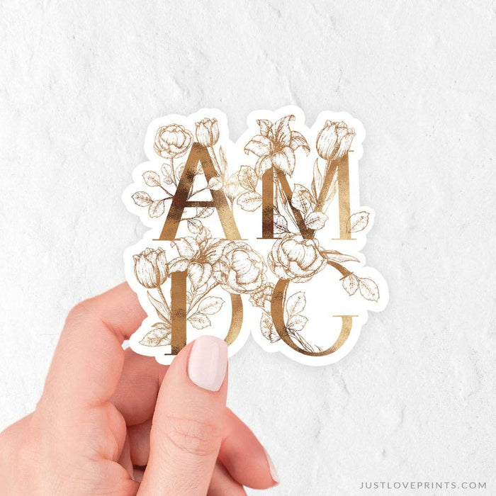 AMDG Floral Sticker