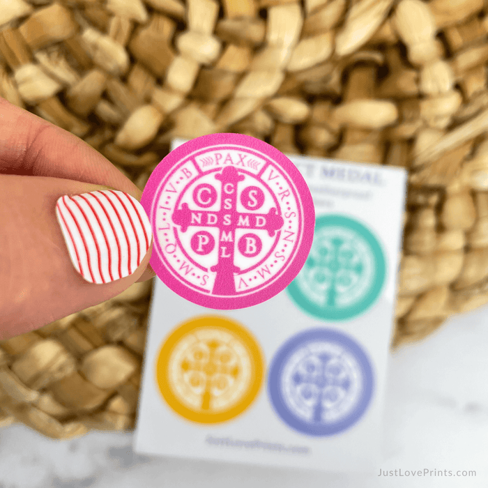 Mini Sticker Sheet | St. Benedict Medal | Color Pop