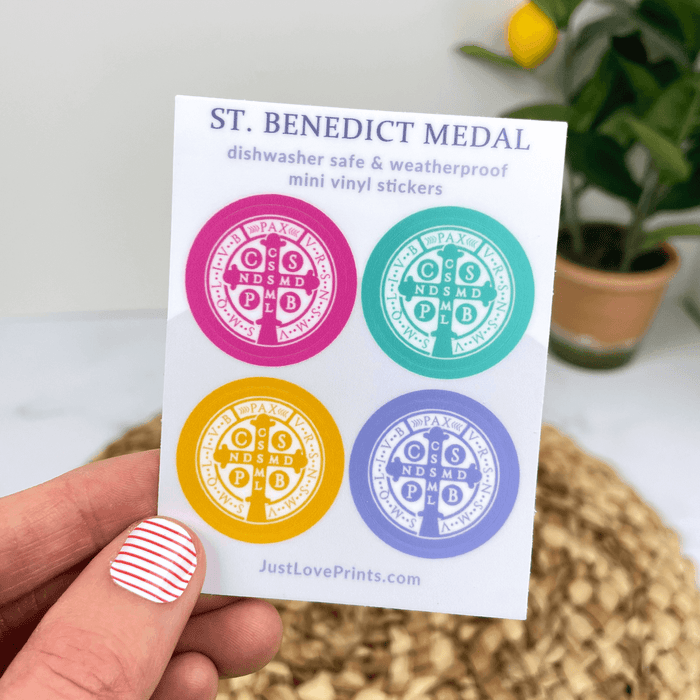 Mini Sticker Sheet | St. Benedict Medal | Color Pop
