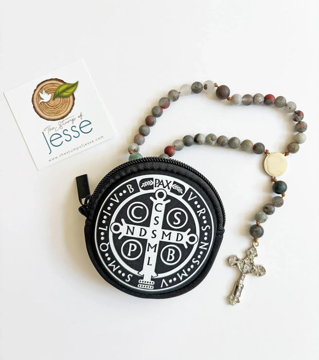 St. Benedict Medal Neoprene Rosary Pouch