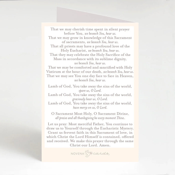 Folded Prayer Card | Litany of the Most Blessed Sacrament