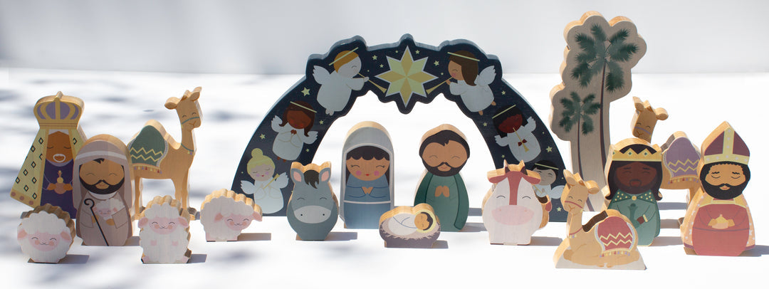 Deluxe Wooden Christmas Nativity Playset