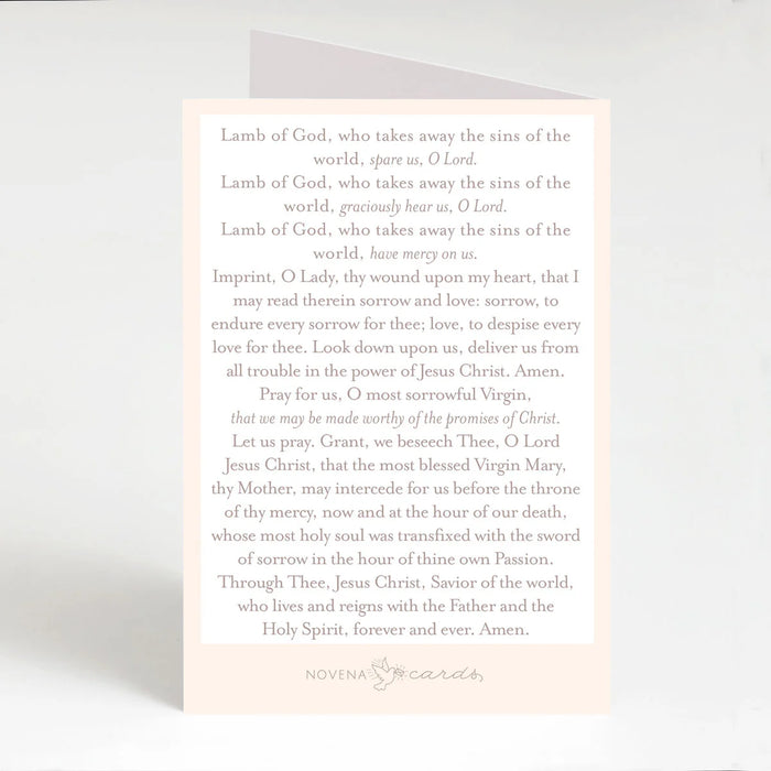 Folded Prayer Card | Litany of Our Lady of Sorrows