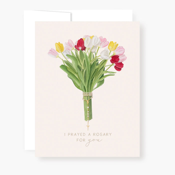 Rosary Card | Mixed Tulips Bouquet