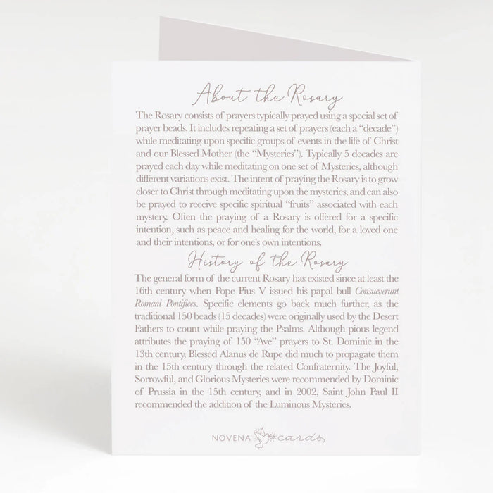 Rosary Card | Get Well | Rosary of Roses Cross