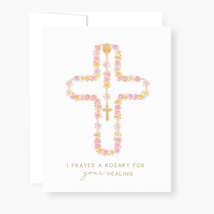 Rosary Card | Get Well | Rosary of Roses Cross