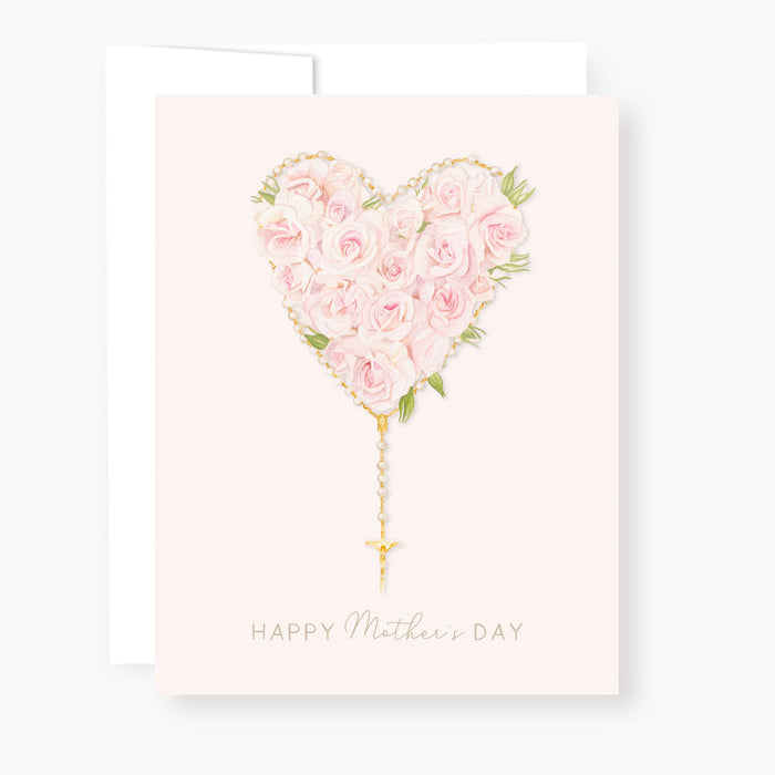 Rosary Card | Mother's Day | Rose Heart