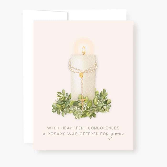 Rosary Card | Sympathy | Candle