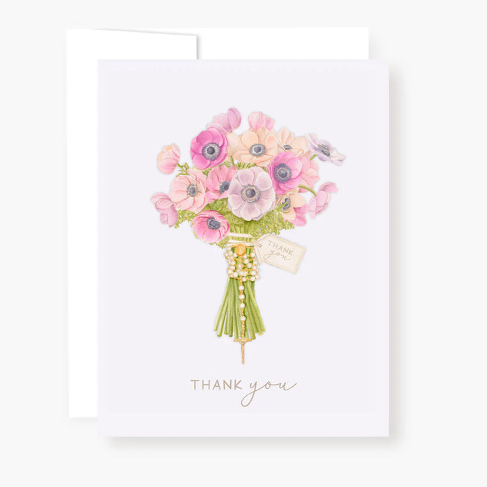 Rosary Card | Thank You | Anemones Bouquet