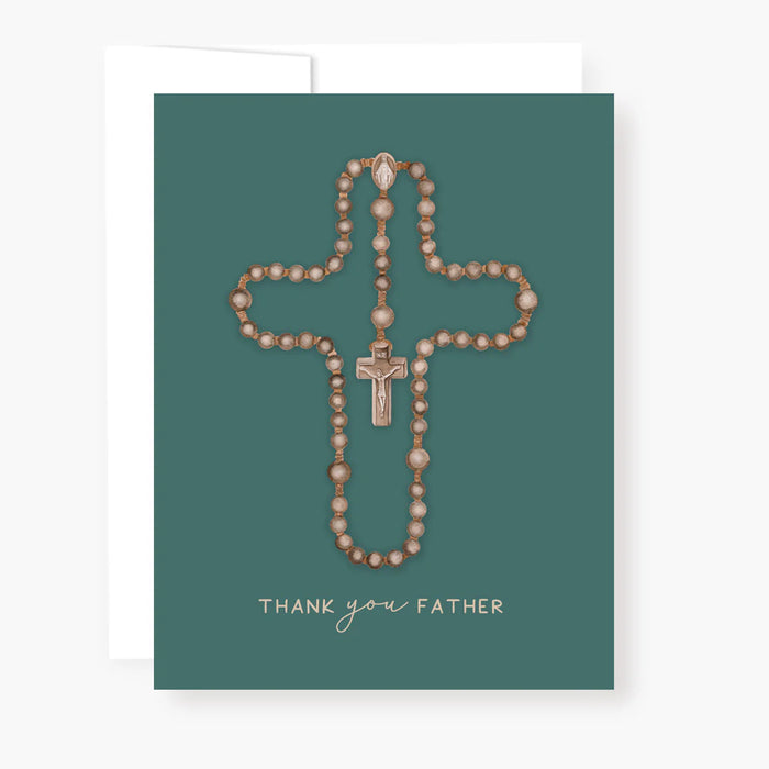 Rosary Card | Wooden Rosary Cross | Thank You | Priest