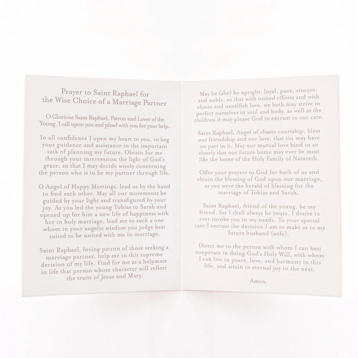 Folded Prayer Card | St. Raphael Prayer