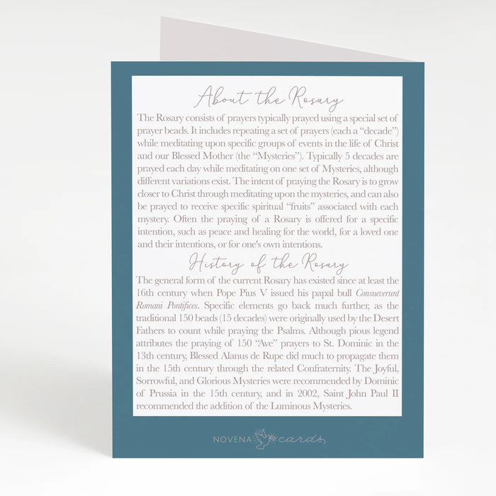 Rosary Card | Wooden Rosary | Thank You | Teal