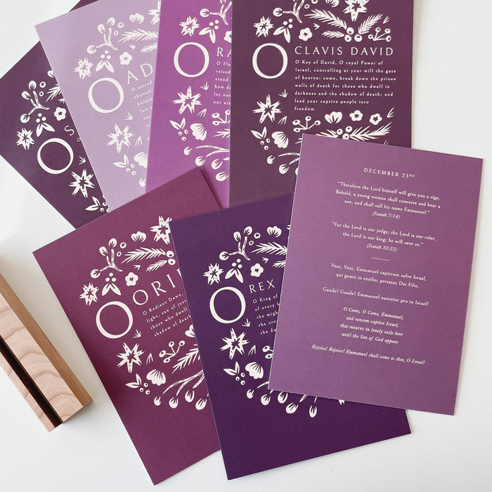 O Antiphons Print Set with Wooden Stand