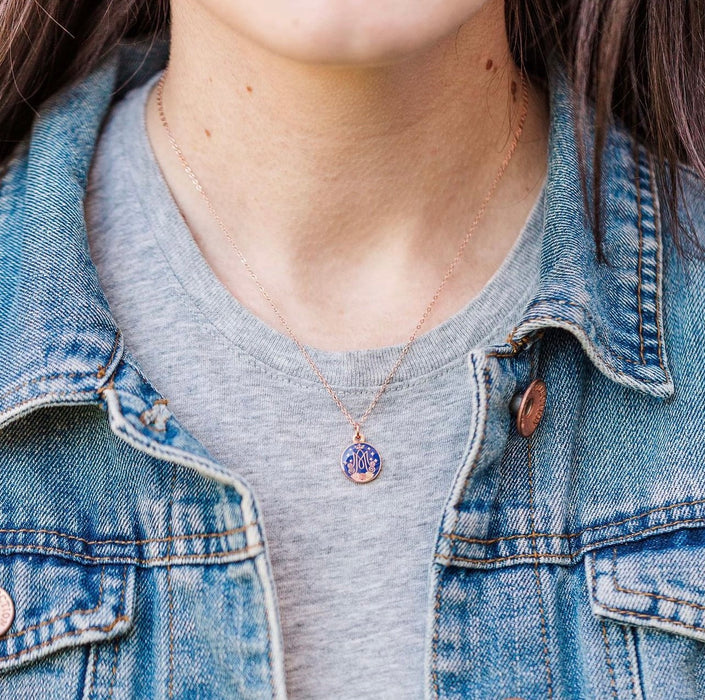 Our Lady of Guadalupe Auspice Pendant Necklace - Rose Gold