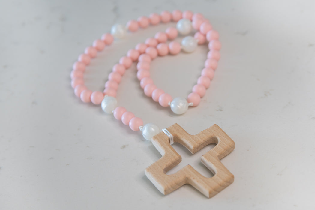 Full Rosary Teether - Mystical Rose