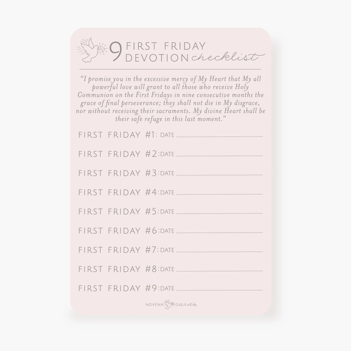 First Fridays Devotion Checklist