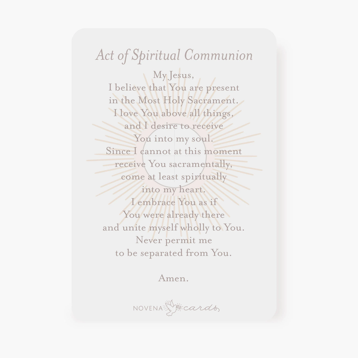 Spiritual Communion Prayer Card